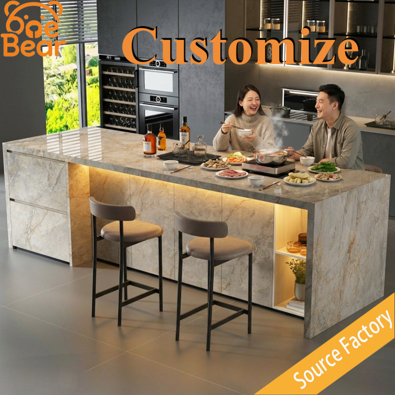 Outdoor Furniture Easy To Clean - سطح طاولة جزيرة مربع من الرخام