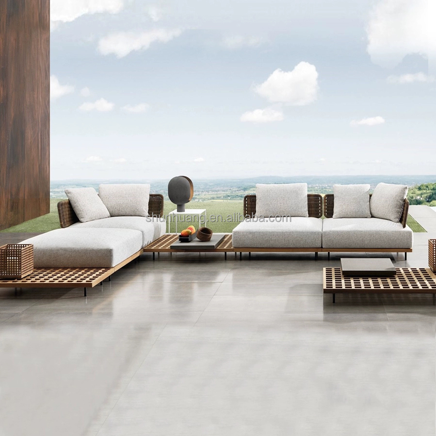 Outdoor Furniture Teak - طقم أريكة حديقة عصري، أثاث خارجي،