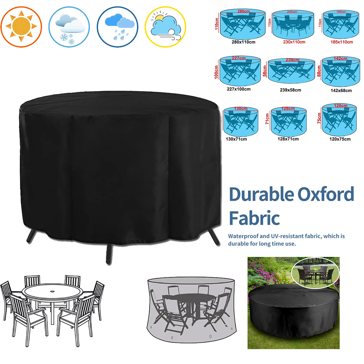 Outdoor Furniture Varnish - غطاء دائري للأثاث الخارجي في الحدائق،