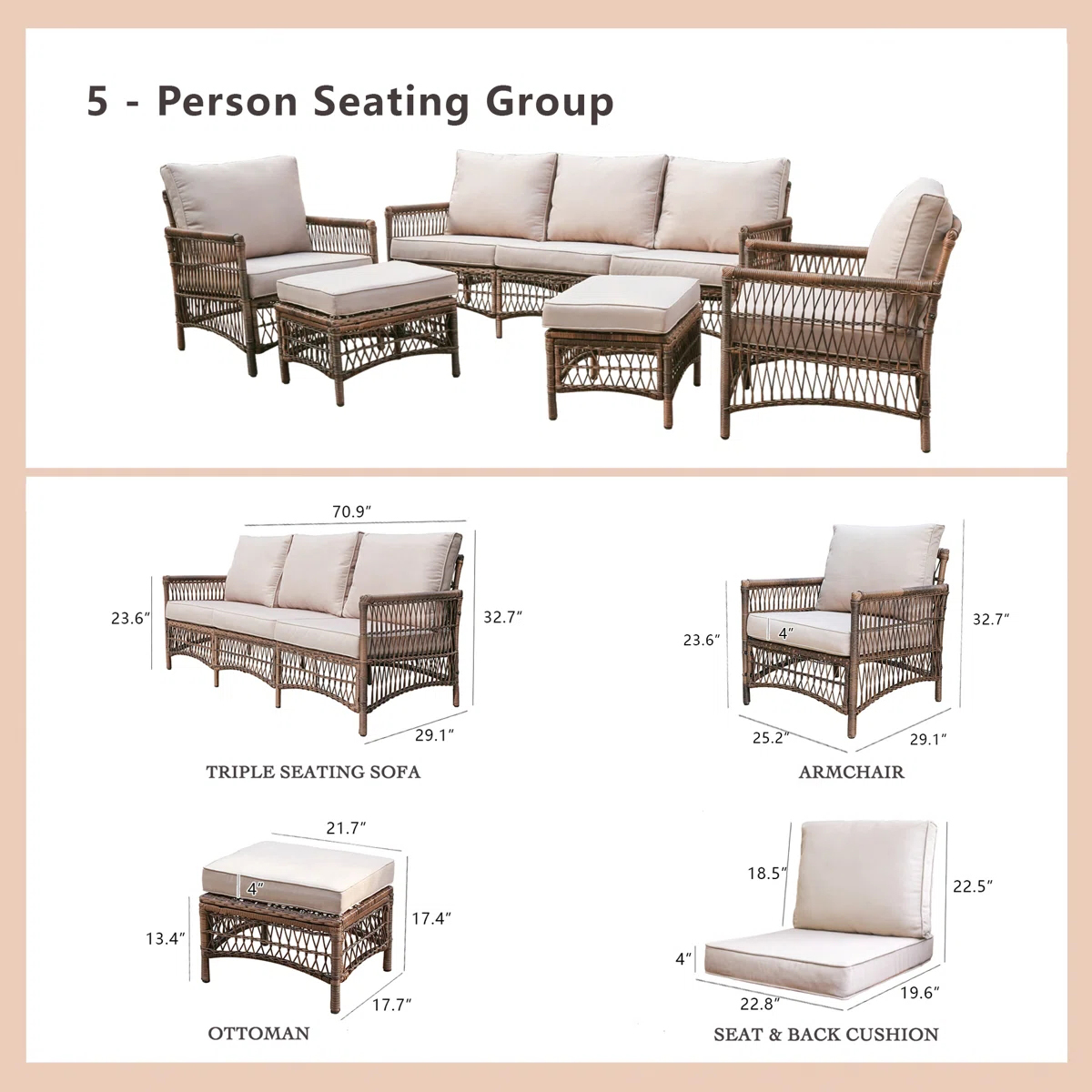 طقم أثاث خارجي من 5 قطع من Dwo - مراجعة Outdoor Furniture Easy To Clean وسعره
