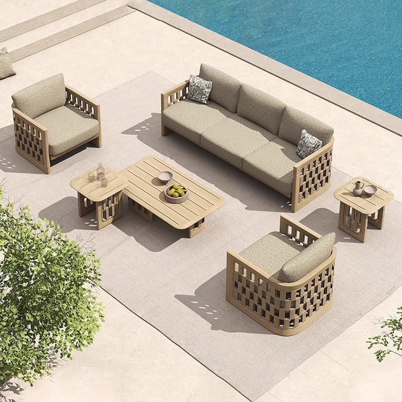 # طقم أريكة خشبية من خشب الساج - مراجعة Outdoor Furniture Teak وسعره
