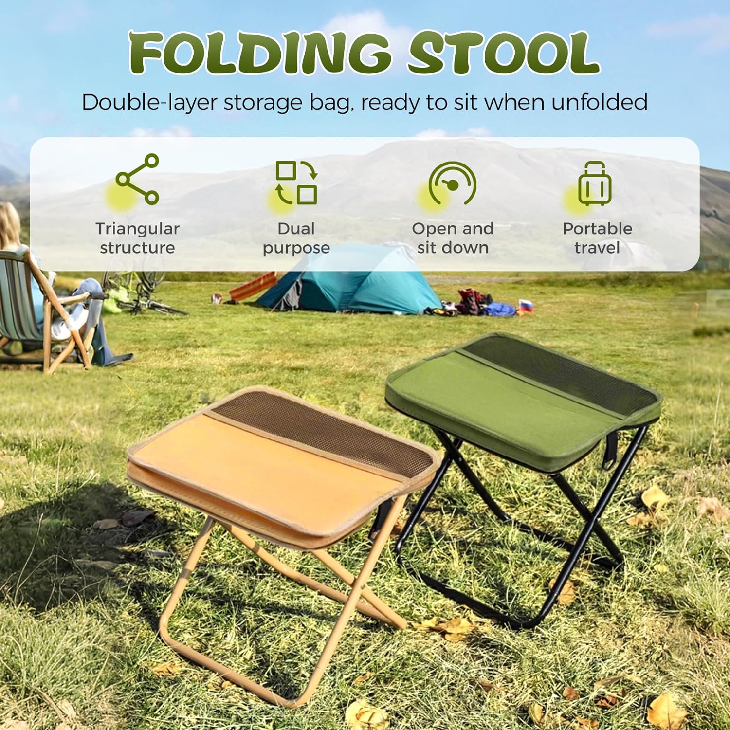 كرسي تخييم محمول قابل للطي من  - مراجعة Outdoor Furniture Rocking Chair وسعره
