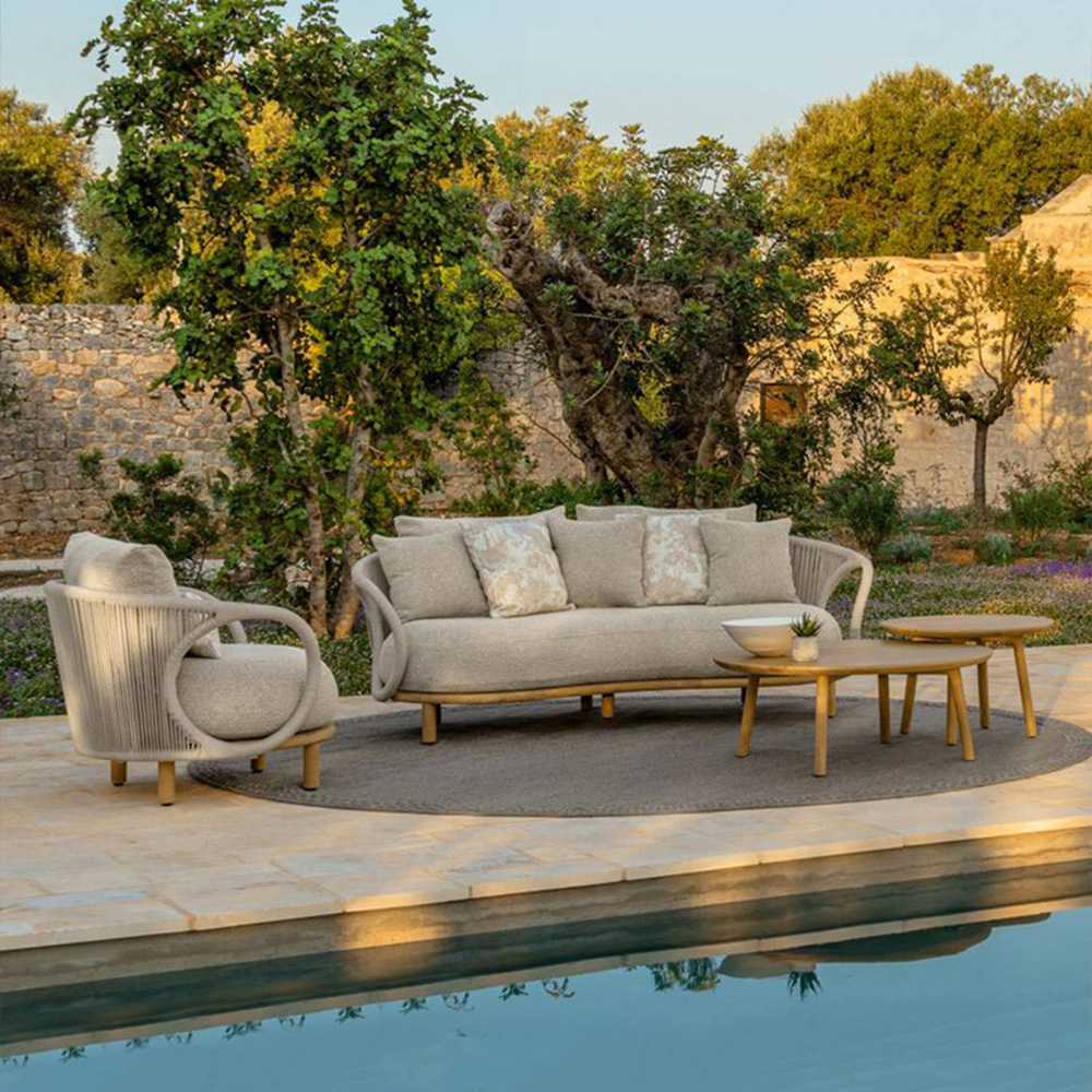 أريكة خارجية من الروطان مع طاو - مراجعة Outdoor Furniture Teak وسعره