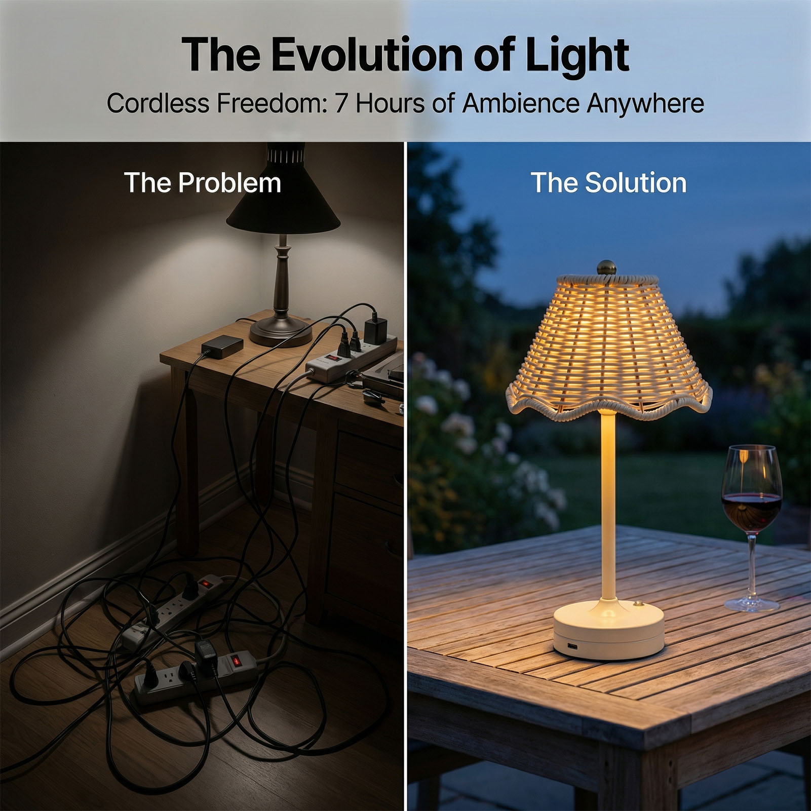 مصباح طاولة LED بتصميم عتيق من - مراجعة Outdoor Furniture Cafe وسعره