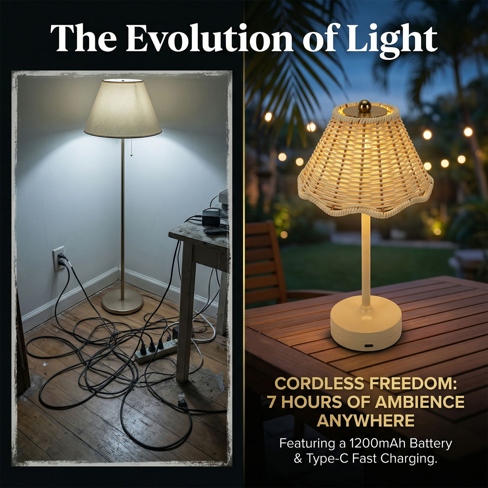 مصباح طاولة LED بتصميم عتيق من - مراجعة Outdoor Furniture Cafe وسعره