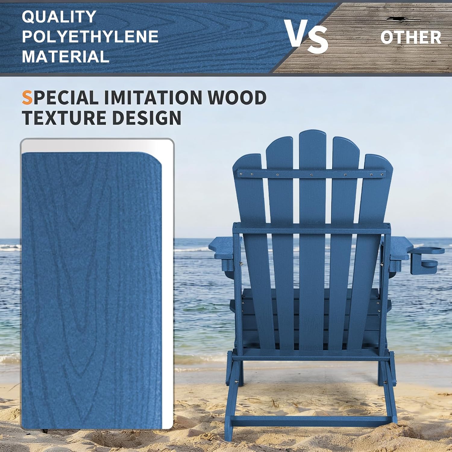 كرسي أديرونداك قابل للطي كبير  - مراجعة Outdoor Furniture Easy To Clean وسعره