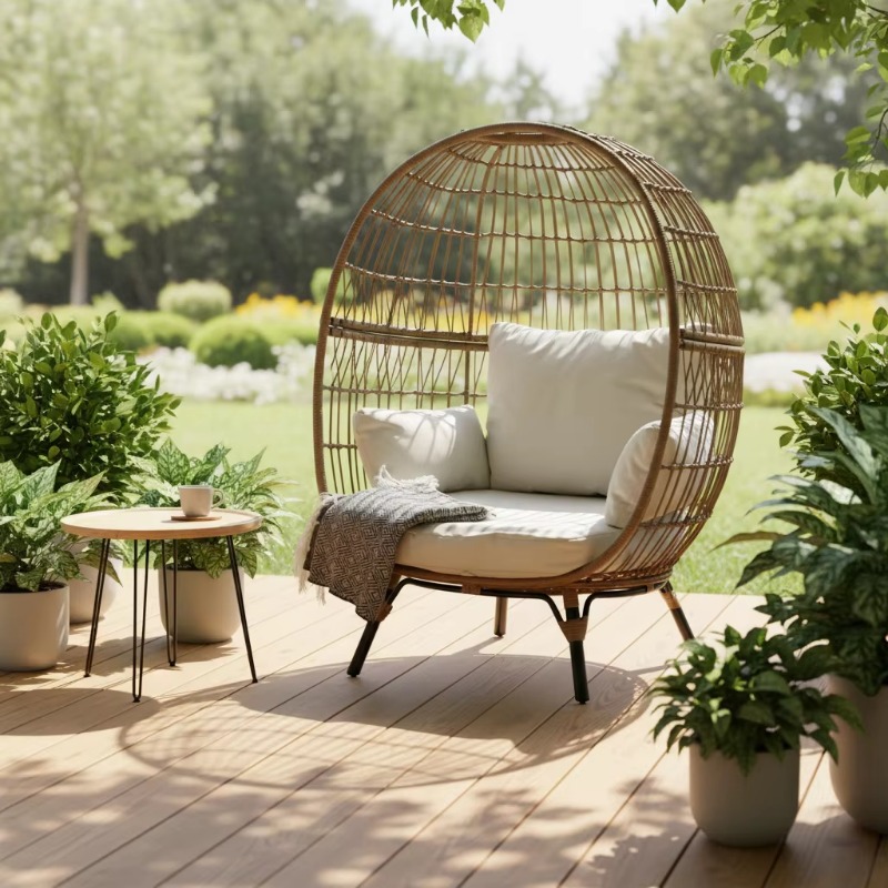 كرسي بيضاوي الشكل من الخيزران  - مراجعة Outdoor Furniture Quality وسعره